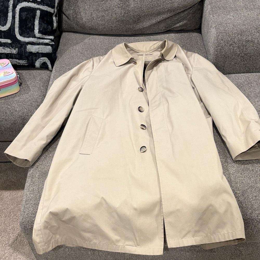 Classic Women's Beige Trench Coat - Lightweight Button Front